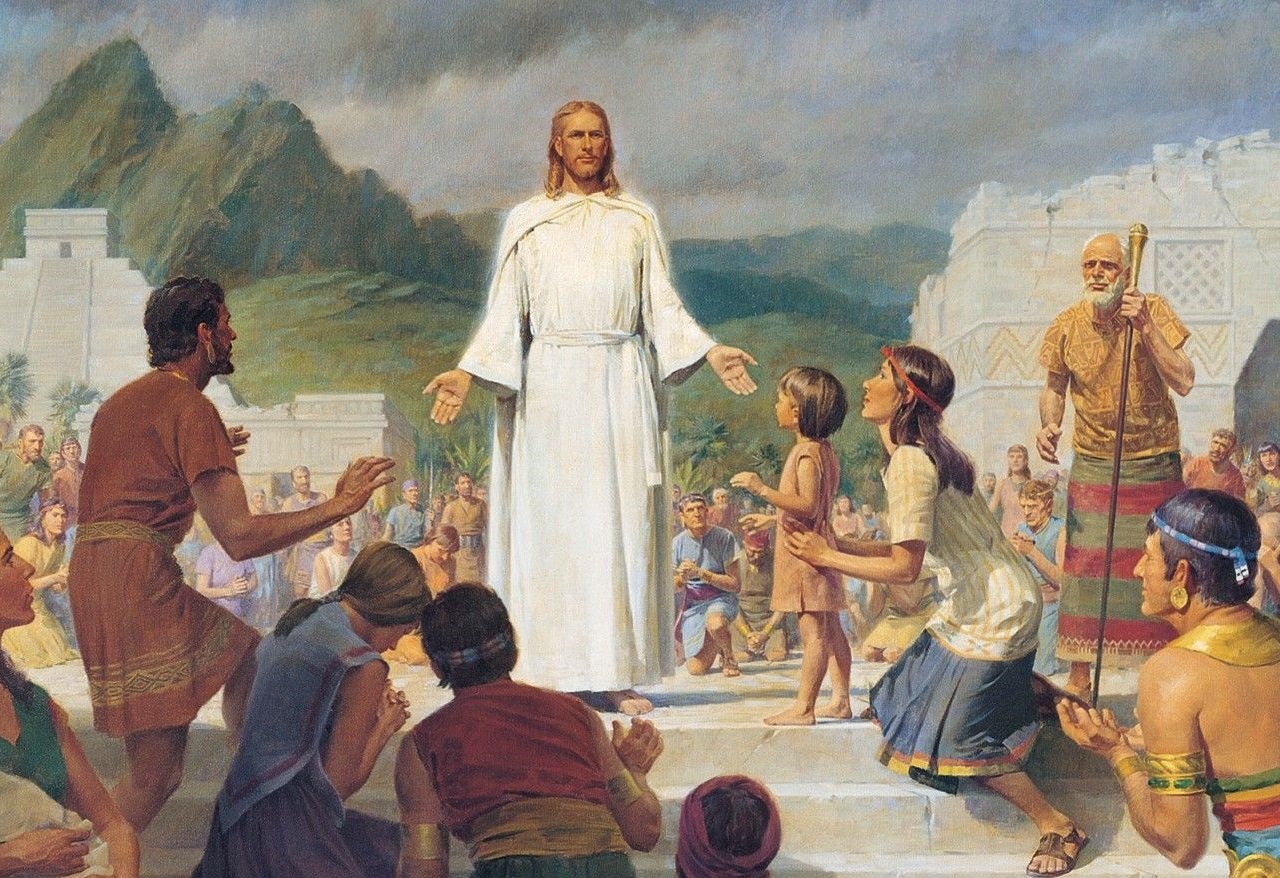 Painting of Christ appearing to the Nephites on the American Continent