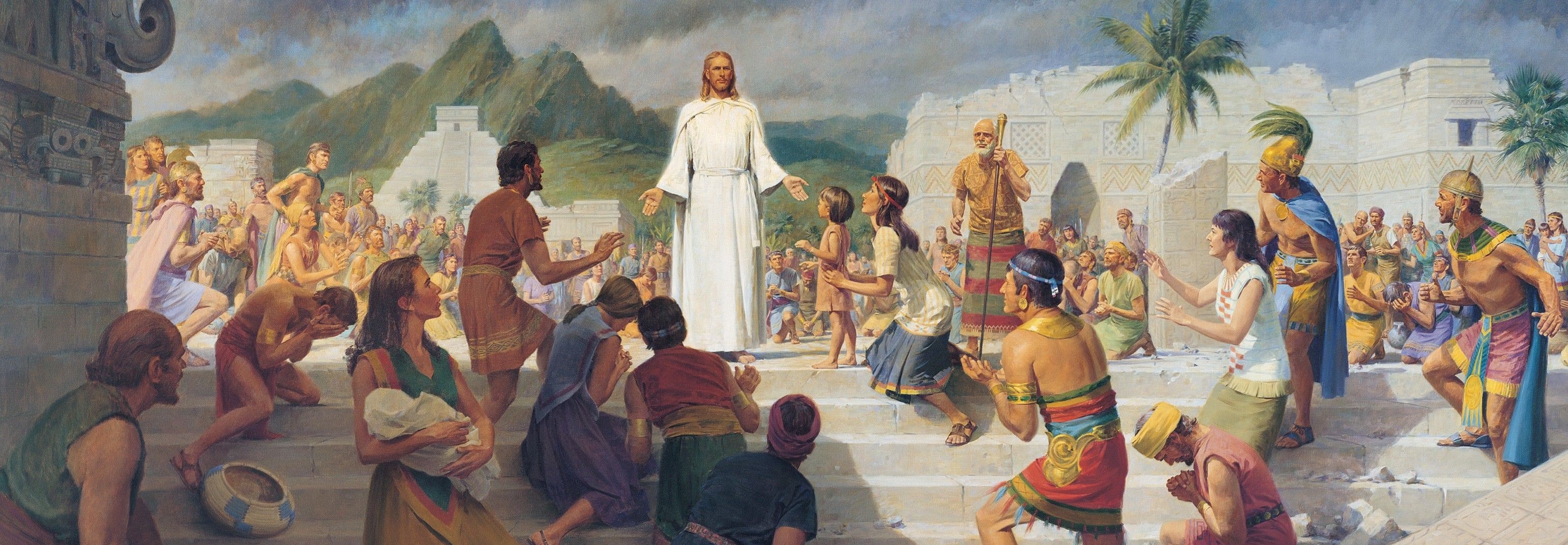 Painting of Christ appearing to the Nephites on the American Continent